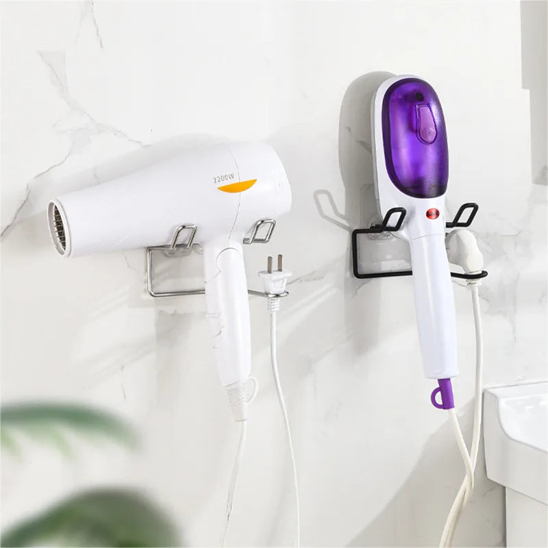 Hair Dryer Holder Rack Wall Mounted Hair Straightener Dryer Holders Bathroom Organizer Storage Rack Shelf Bathroom Accessories