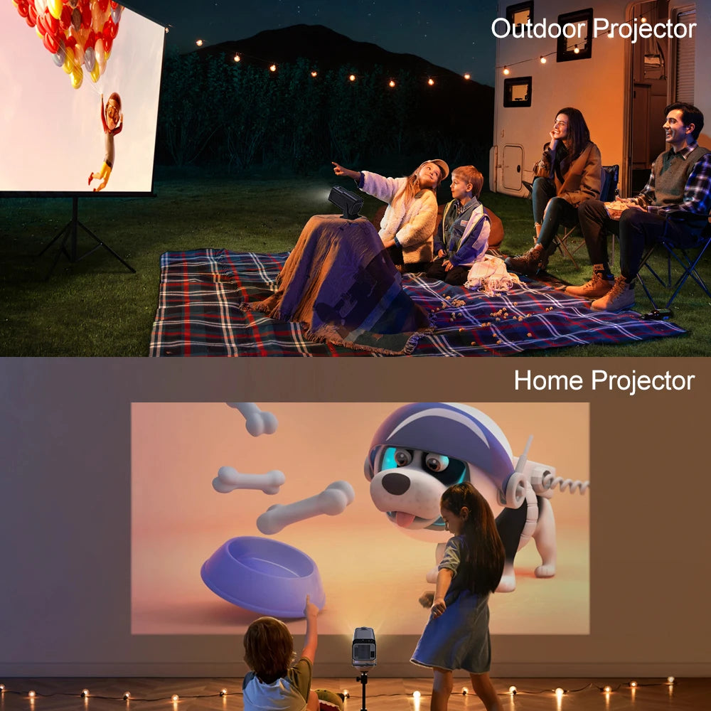 Velec HY320 Mini Projector Newly Native 720P Android 11 4K 300ANSI Wifi6 BT5.0 Home Outdoor 180° Rotable Projector HY320 MINI