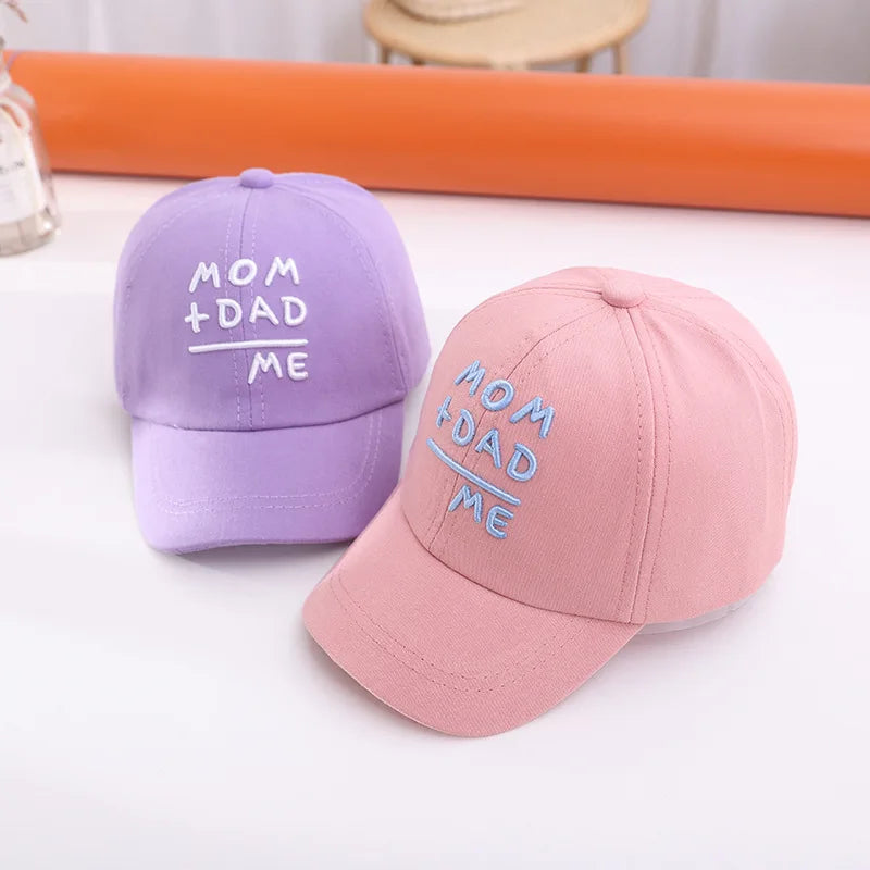 Letter Embroidery Baby Baseball Cap Solid Color Adjustable Toddler Boys Girls Snapback Hat Casual Kids Cotton Duck Tongue Caps