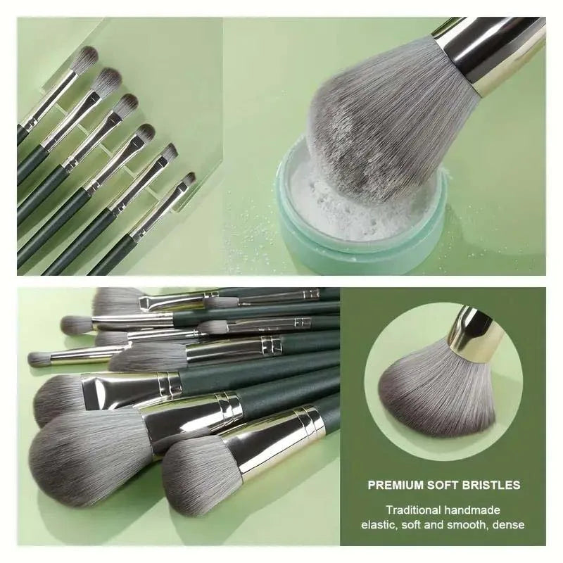 14Pcs Makeup Brushes Soft Fluffy Cosmetic Powder Eye Shadow Foundation Blush Blending Beauty Make Up Brush With Powder Puff Idea