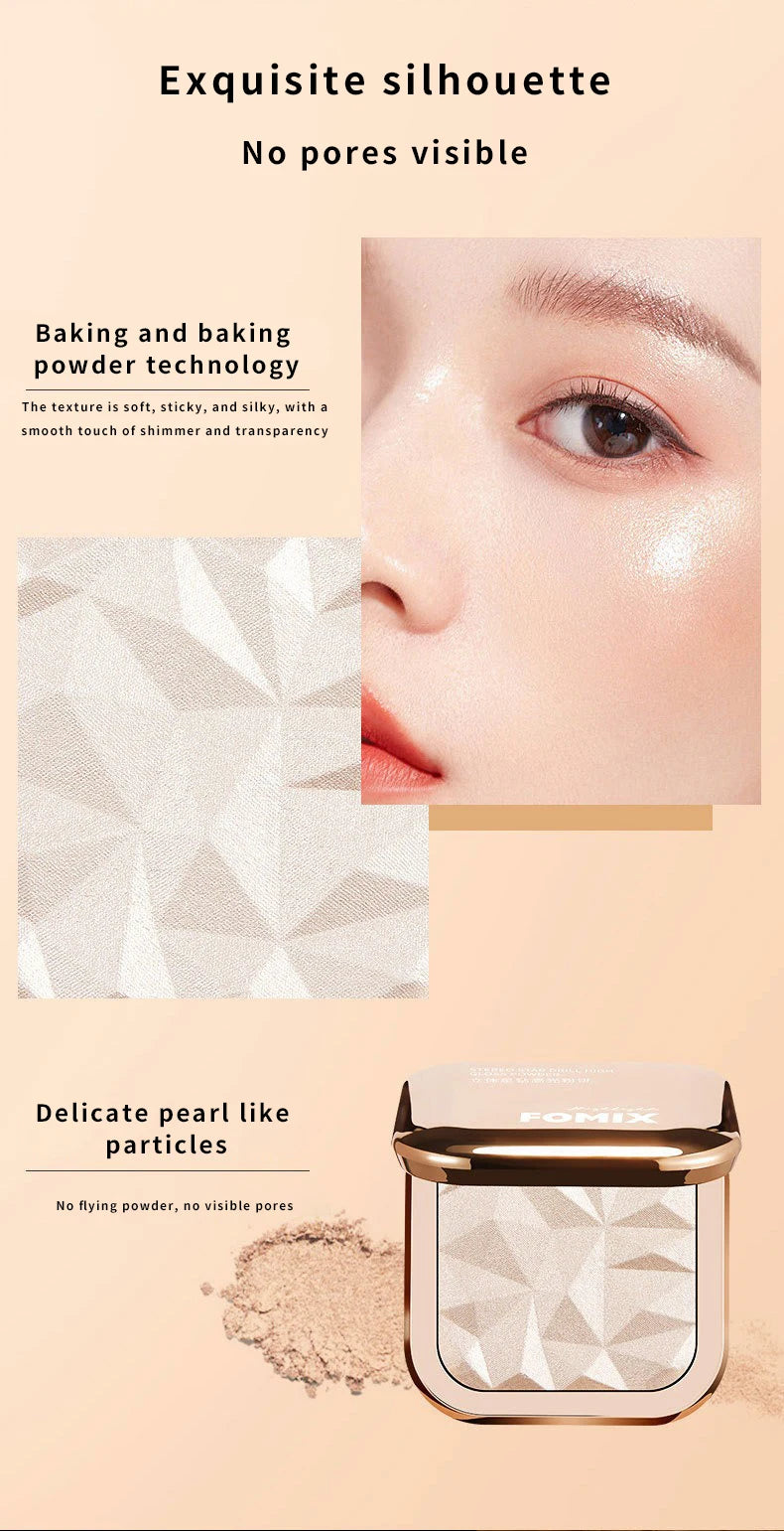 Stereo Star Diamond high Light Powder Pearlescent nose Shadow contouring and brightening one disc