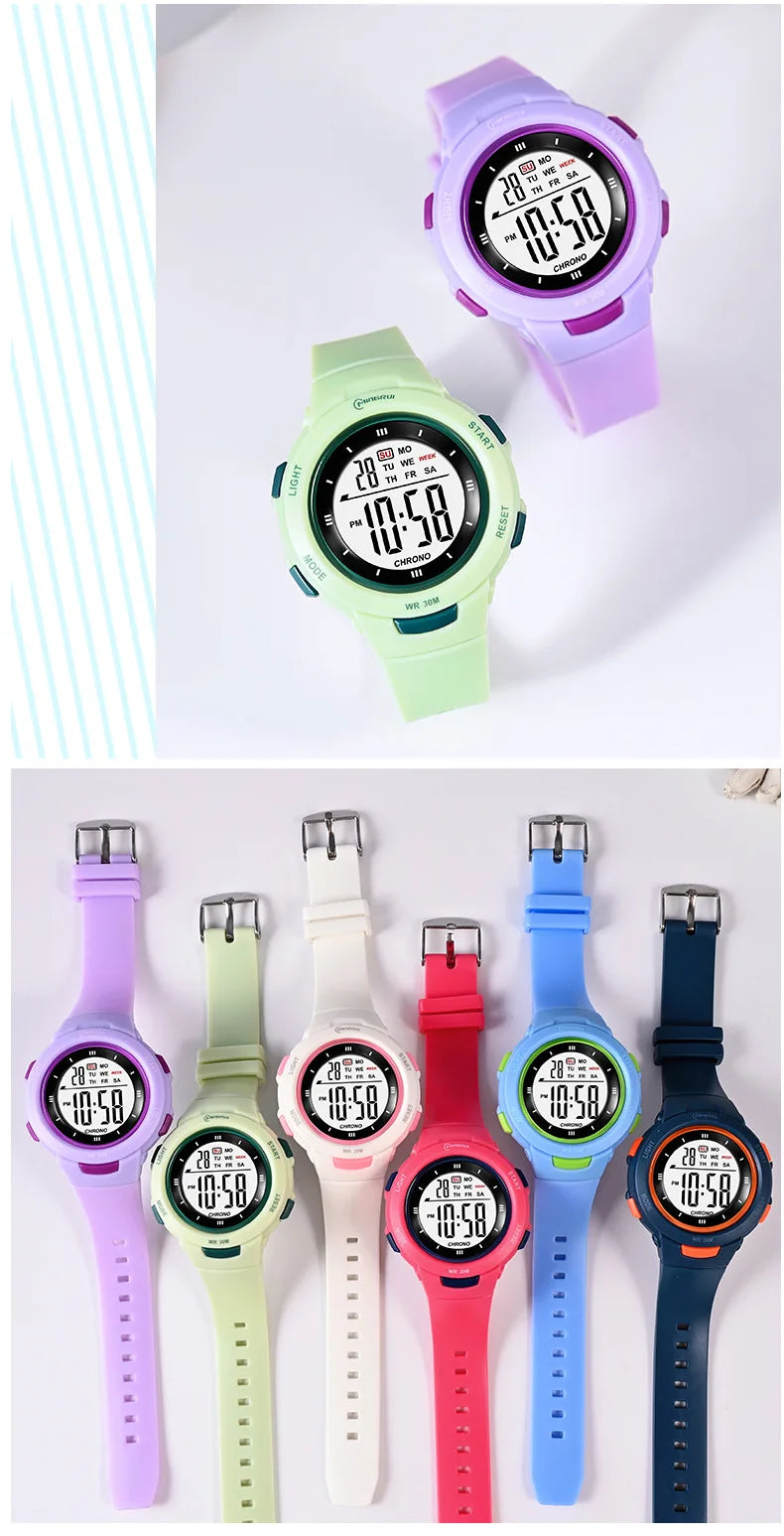 UTHAI CE49 Kids Watches Fashion Luminous Waterproof Alarm Clock Smart Watches Boys and Girls Student Electronic Watch Gift