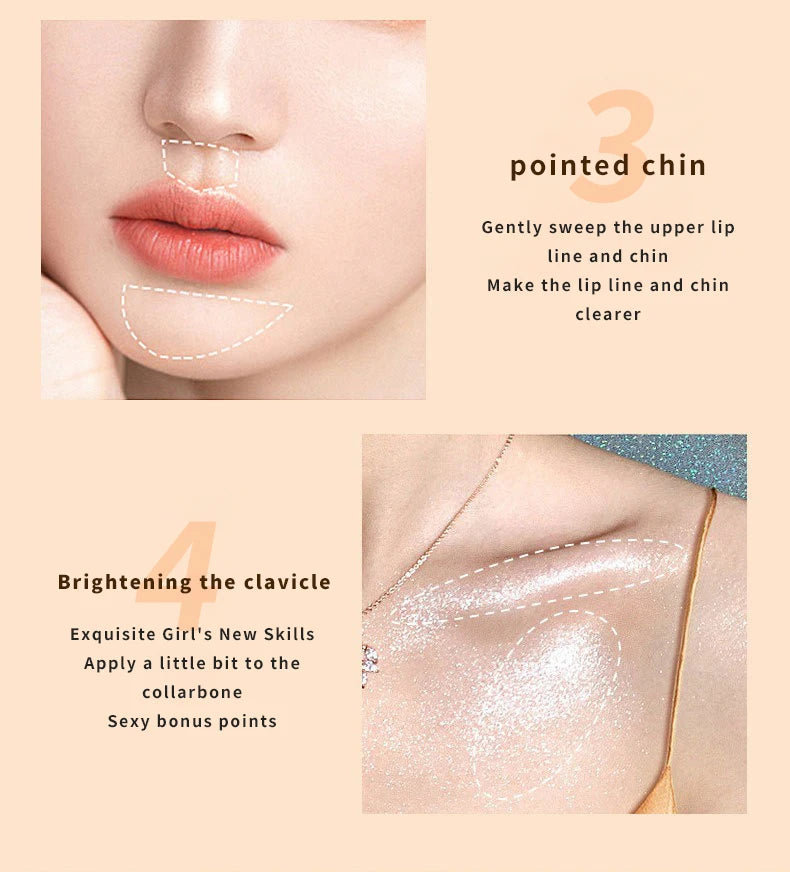 Stereo Star Diamond high Light Powder Pearlescent nose Shadow contouring and brightening one disc