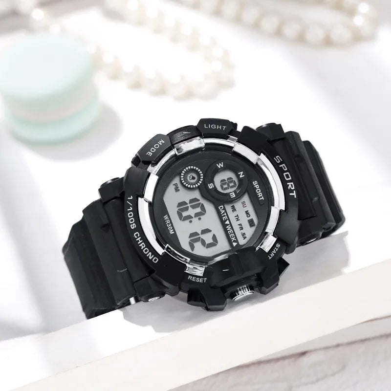 YIKAZE Kids Watches Fashion Luminous Waterproof Alarm Clock  Watches Boys and Girls Student Smart Electronic Watch Gift