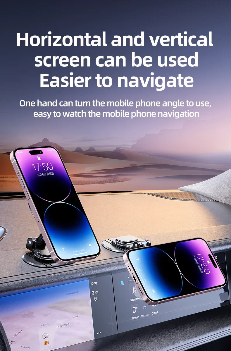 2024 New Magnetic Car Phone Holder Stand 720 Rotation Magnet Smart Phone Bracket For iPhone 15 14 13 12 Pro Max Samsung Xiaomi