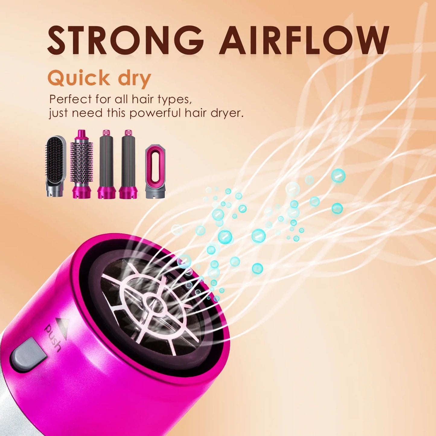 5 In 1 Quality Hairdryer Comb Hot Air Comb For Curling And Straightening Hair Automatic Straight Hair Comb Styling Hair Dryer