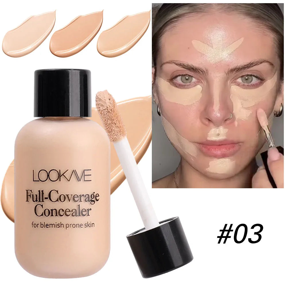 Full Cover Liquid Concealer Cream Makeup 12ML Invisible Eye Dark Circles Cream Face Foundation Waterproof Make Up Base Cosmetics