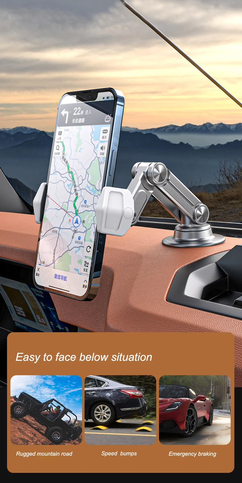 Mobile Support for The Car Phone Holder Cell Phone Stand Alloy Aluminum Accessories for Xiaomi iPhone Pro Max Samsung Huawei