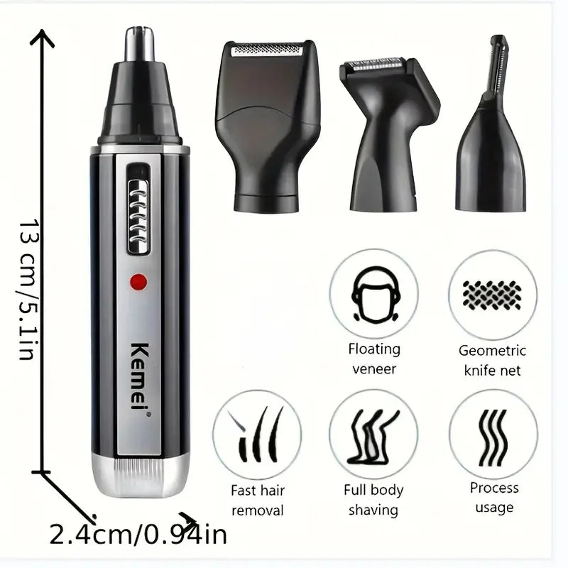 Kemei-6630 Nose Hair Trimmer For Nose Ear Cleaner Rechargeable Nose Trimmer Beard Trimer For Men Shaver Eyebrow Grooming Set