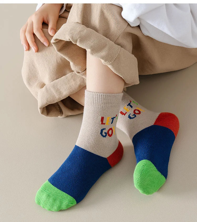 1-14y Kids' Socks 5 Pairs/lot Soft Cotton Thin Socks Autumn Cotton Socks Medium Little Big Boys Crew Sock