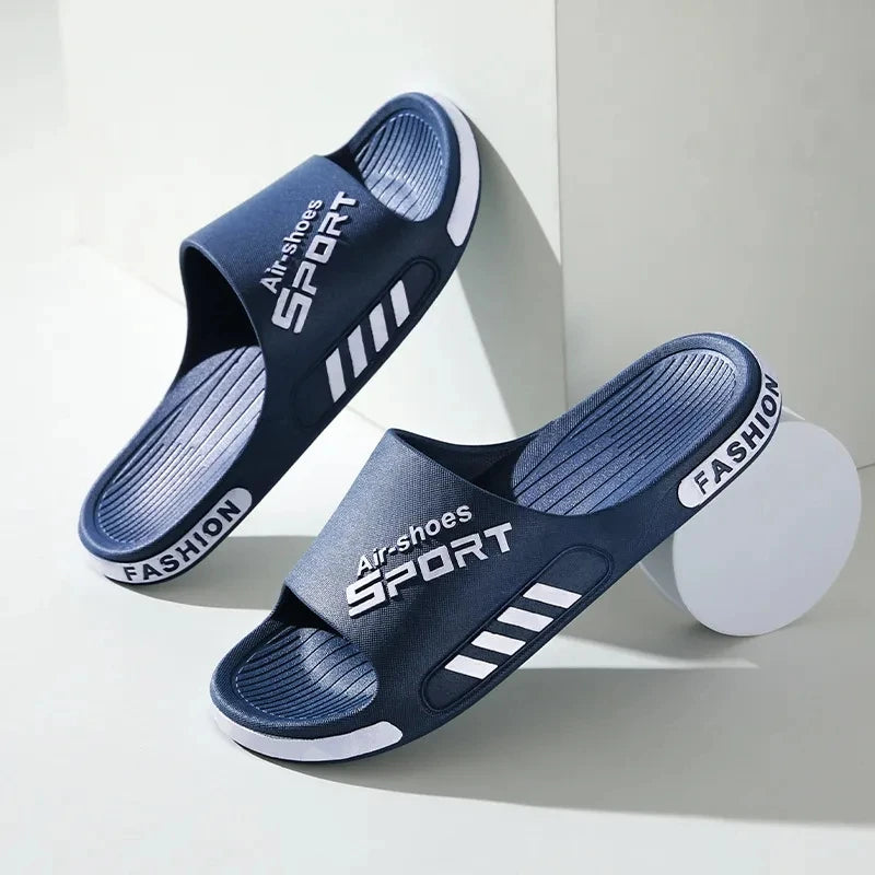 Fashion Men's Slippers PVC Soft Sole Non-slip Slides Casual Outdoor Beach Flip Flops Home Bathroom Couples Slippers New Sandal