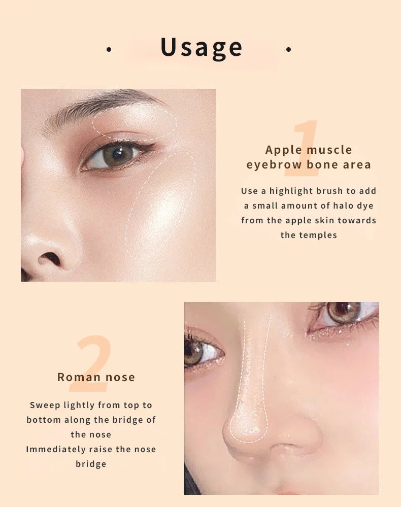 Stereo Star Diamond high Light Powder Pearlescent nose Shadow contouring and brightening one disc