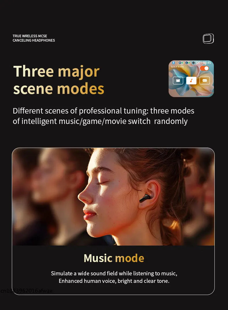 XIAOMI New Full in Touch Screen Headphone ANC LX-10 Bluetooth5.4 Noise Cancelling Earphone Wireless InEar ENC Earbuds with Mic