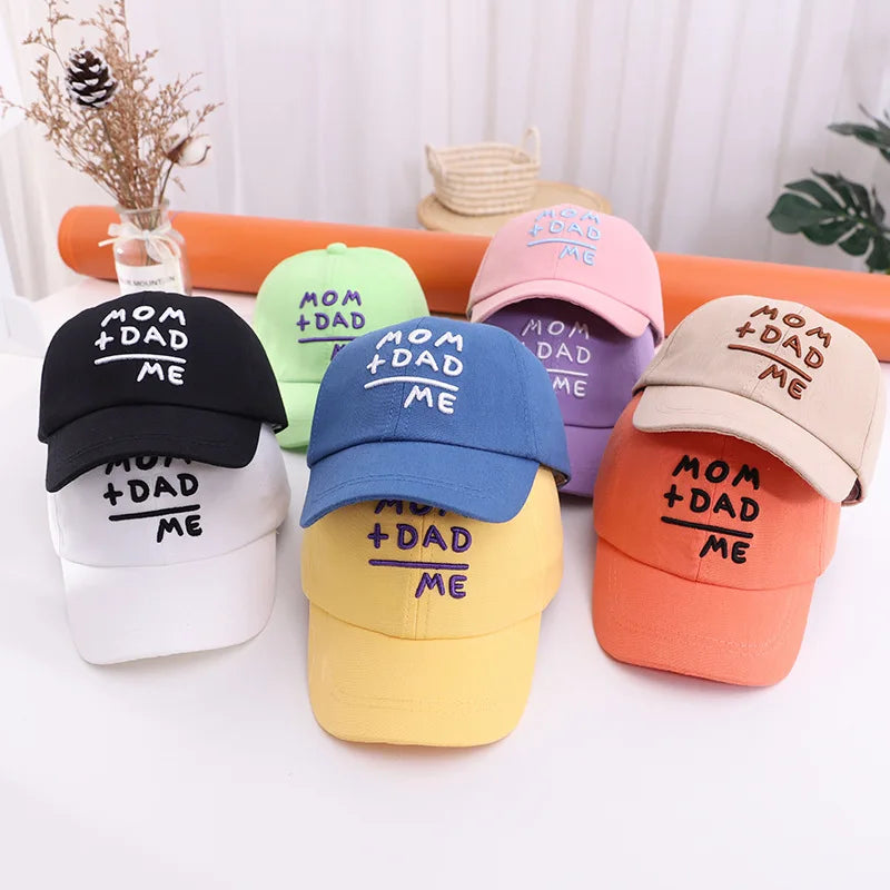 Letter Embroidery Baby Baseball Cap Solid Color Adjustable Toddler Boys Girls Snapback Hat Casual Kids Cotton Duck Tongue Caps