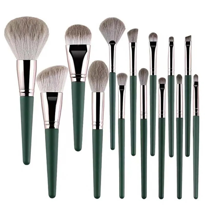 14Pcs Makeup Brushes Soft Fluffy Cosmetic Powder Eye Shadow Foundation Blush Blending Beauty Make Up Brush With Powder Puff Idea