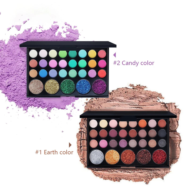 9/16/29/40 Colors Glitter Eyeshadow Palette With Makeup Mirror Pearlescent Matte Shimmer Pigment Long Lasting Eye Shadow Makeup