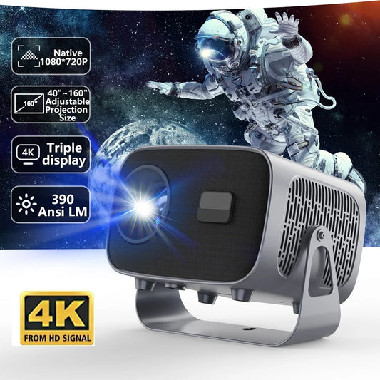 HY310 4K Android 11 Projector Native 1080*720P 390ANSI 2.4G&5G Dual BT5.0 Cinema portable Home Projector