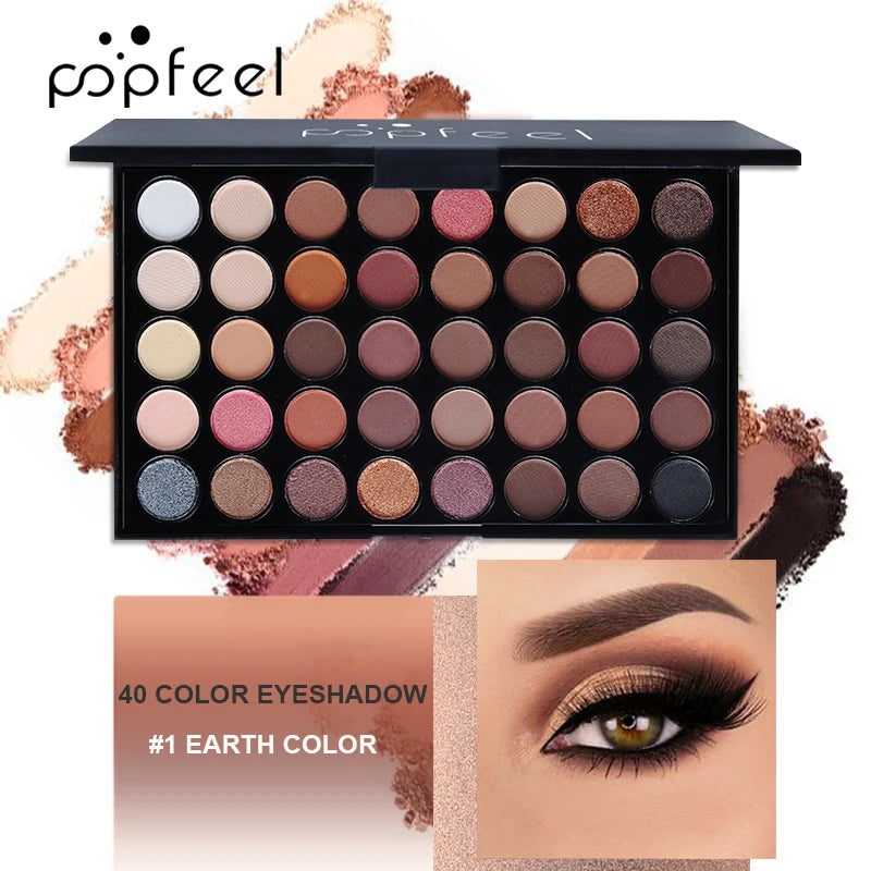 POPFEEL Complete Makeup Set - 24pcs -Warm Brown Tone Lip, Eye & Face Makeup, in Long-lasting Paste Form, Gift for Women & Girls