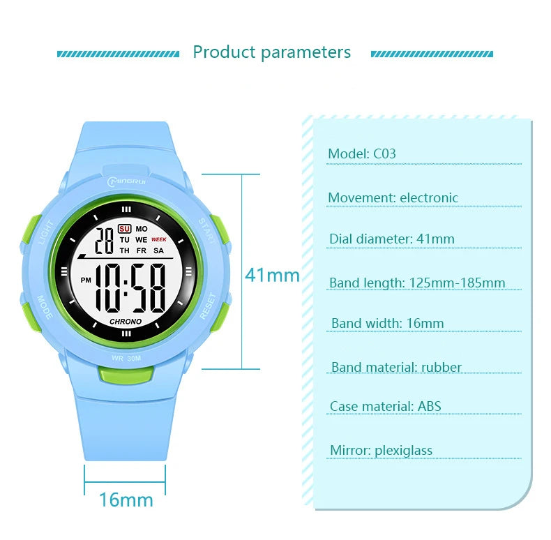 UTHAI CE49 Kids Watches Fashion Luminous Waterproof Alarm Clock Smart Watches Boys and Girls Student Electronic Watch Gift