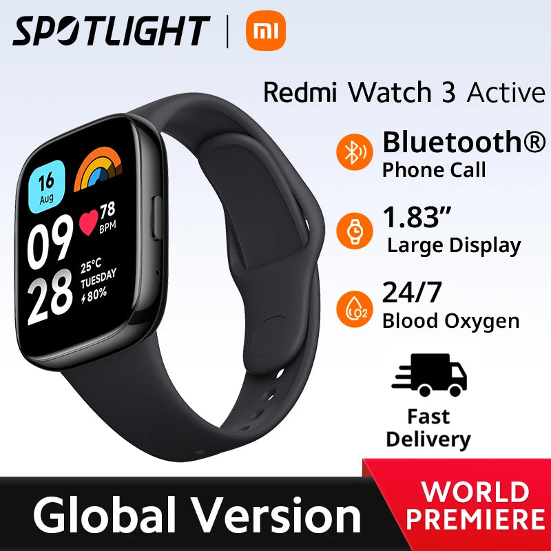 [World Premiere] Global Version Xiaomi Redmi Watch 3 Active Bluetooth Call 12 Days Battery 1.83'' LCD Display 5ATM Waterproof