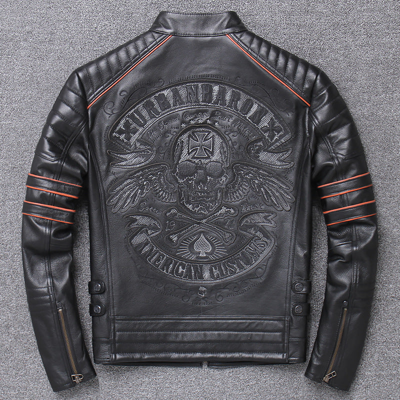 Harley Genuine Leather Clothes Men's Motorcycle Riding Motorcycle Clothing Slim Fit